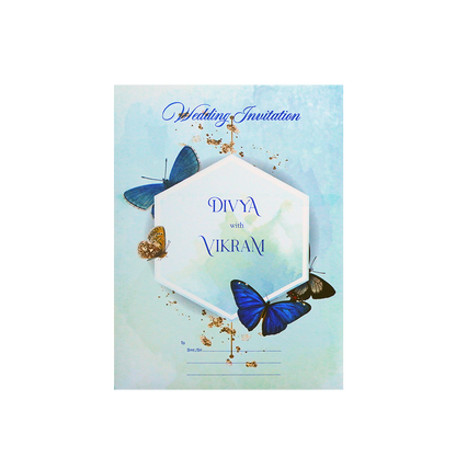 Light Blue Butterfly single sheet card-King of Cards