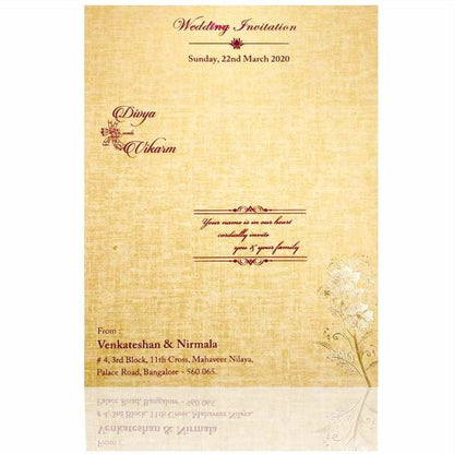 Brown Gold Designer Padded Invite With Name Plate-KNPS9513N