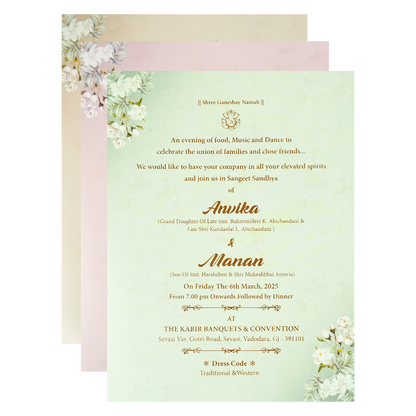 Buy Beige Floral Padded Wedding Card