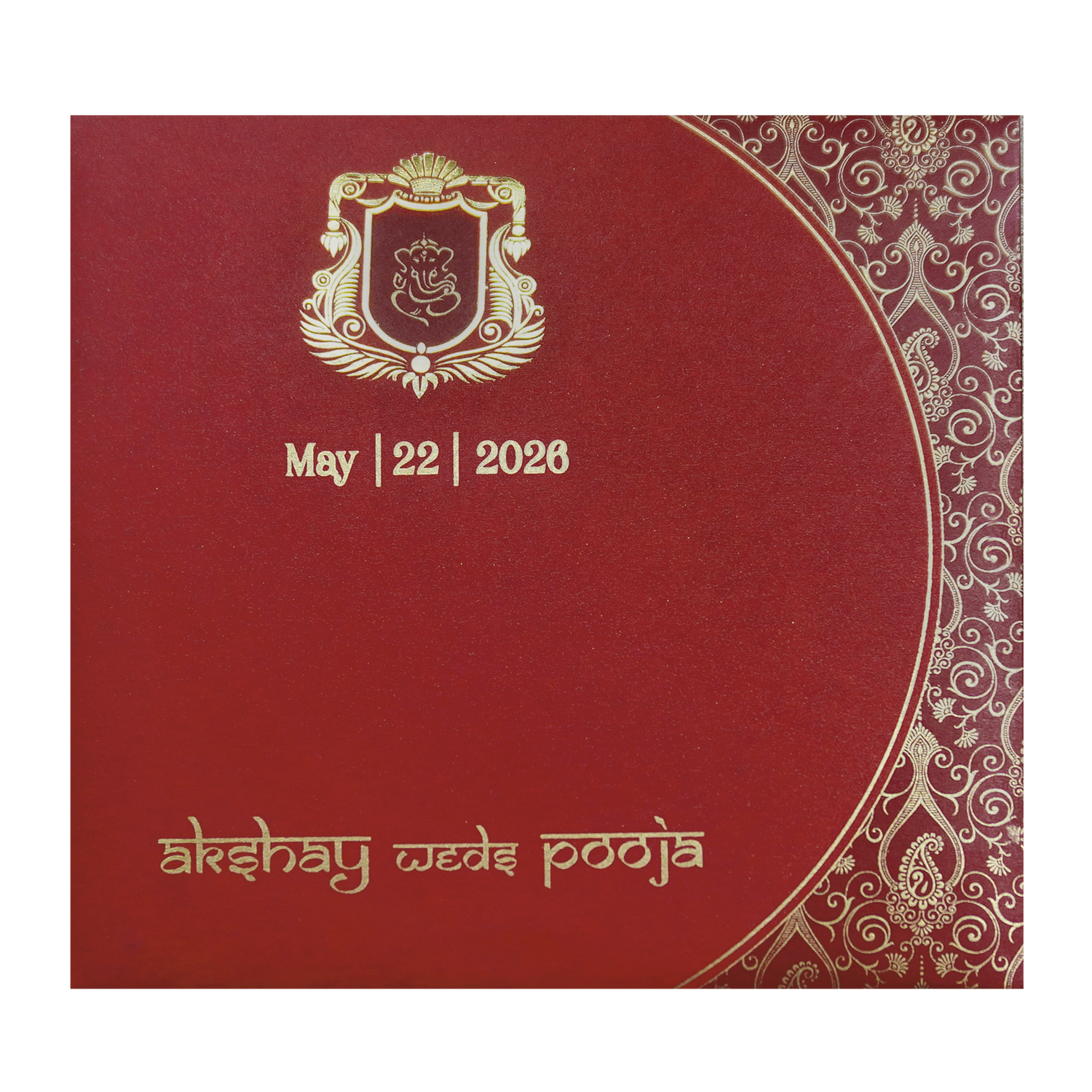 Red Royal Crest Wedding Invitation Card-King of Cards