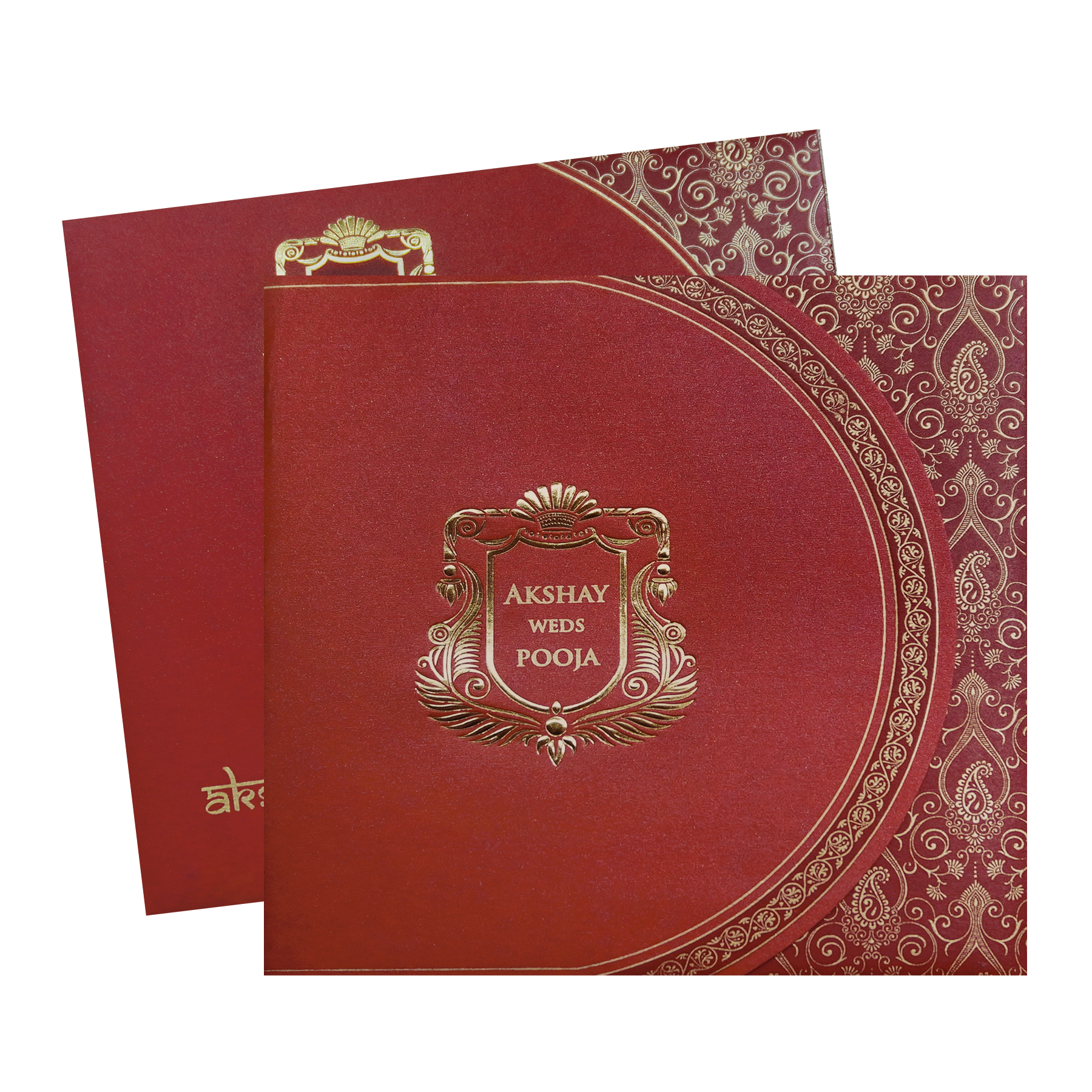 Red Royal Crest Wedding Invitation Card-King of Cards
