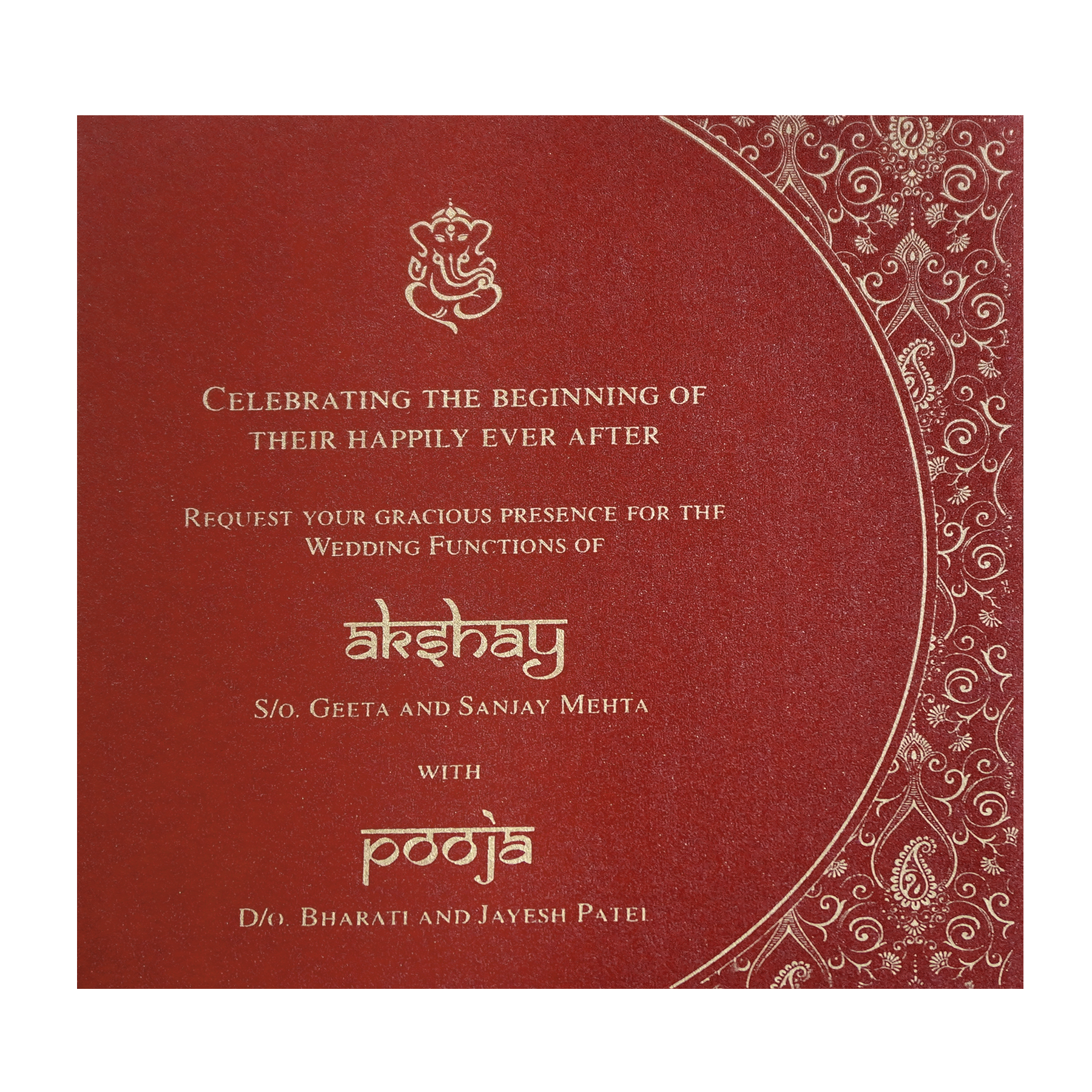 Red Royal Crest Wedding Invitation Card-King of Cards