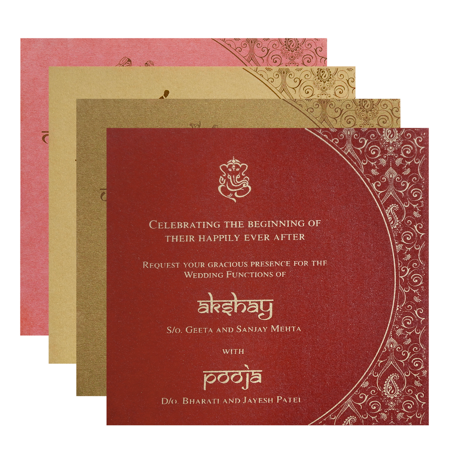 Red Royal Crest Wedding Invitation Card-King of Cards