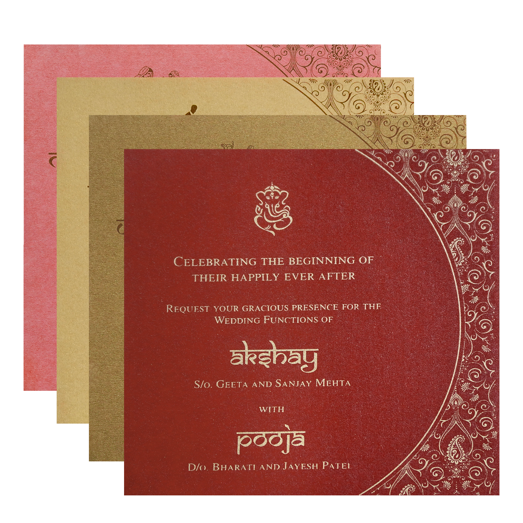Red Royal Crest Wedding Invitation Card-King of Cards