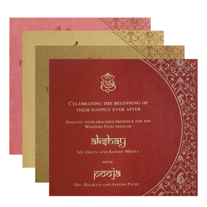 Red Royal Crest Wedding Invitation Card-King of Cards