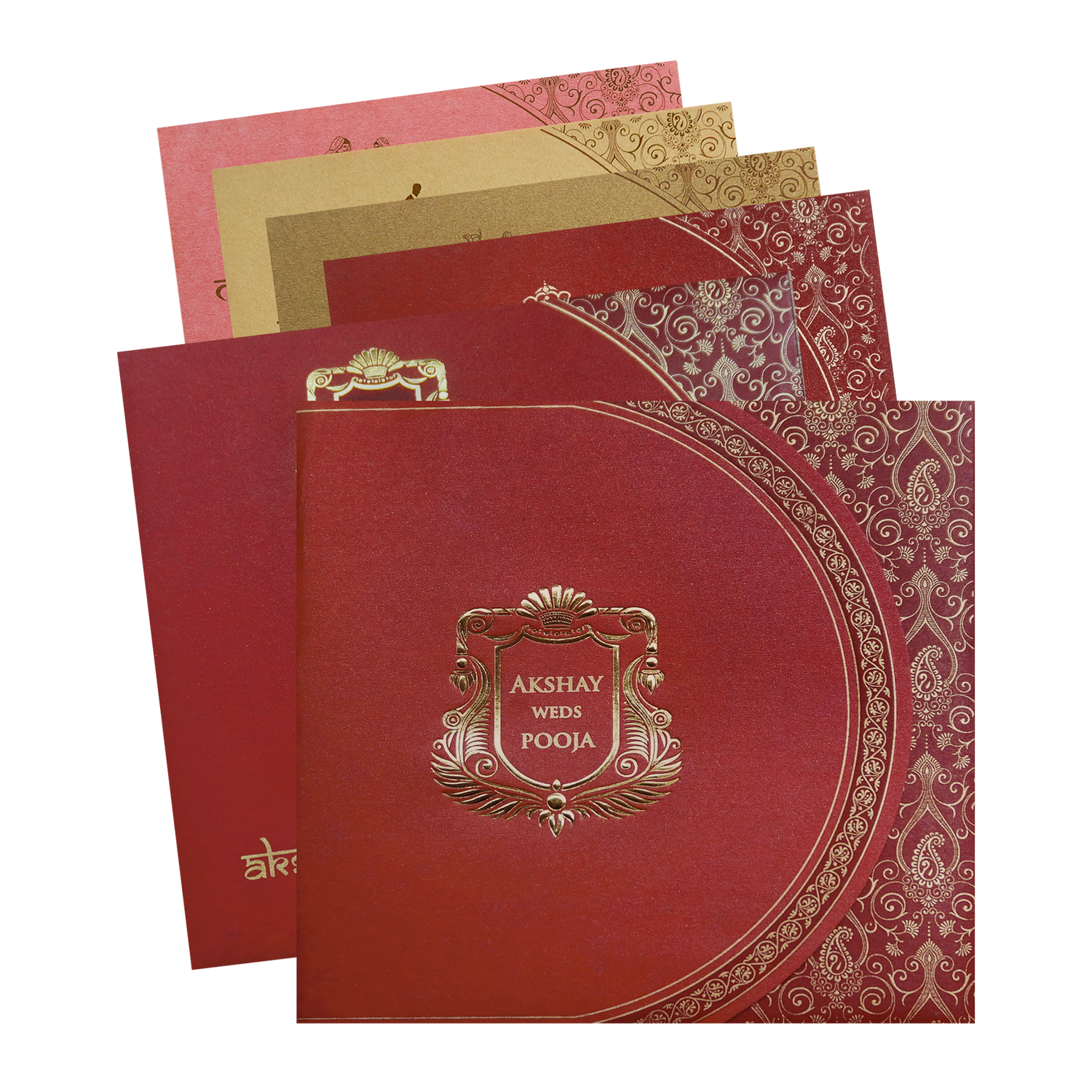 Red Royal Crest Wedding Invitation Card-King of Cards