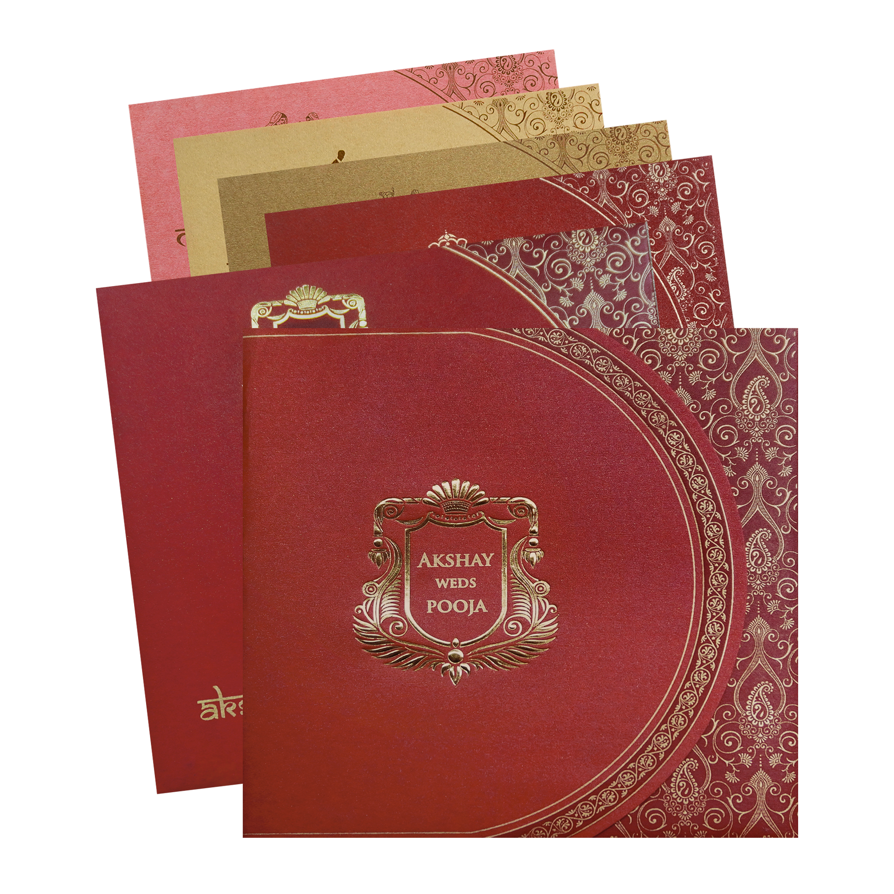 Red Royal Crest Wedding Invitation Card-King of Cards