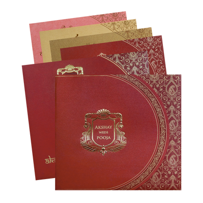Red Royal Crest Wedding Invitation Card-King of Cards