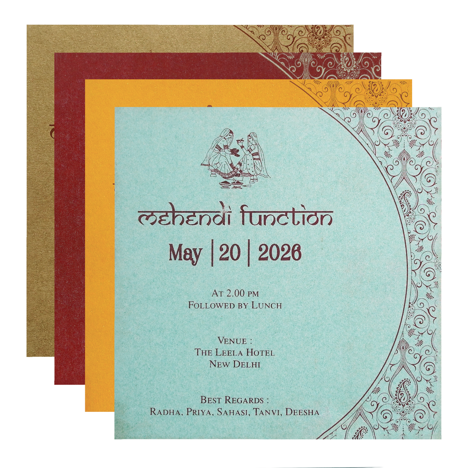 Pastel Blue Royal Crest Wedding Invitation Card-King of Cards