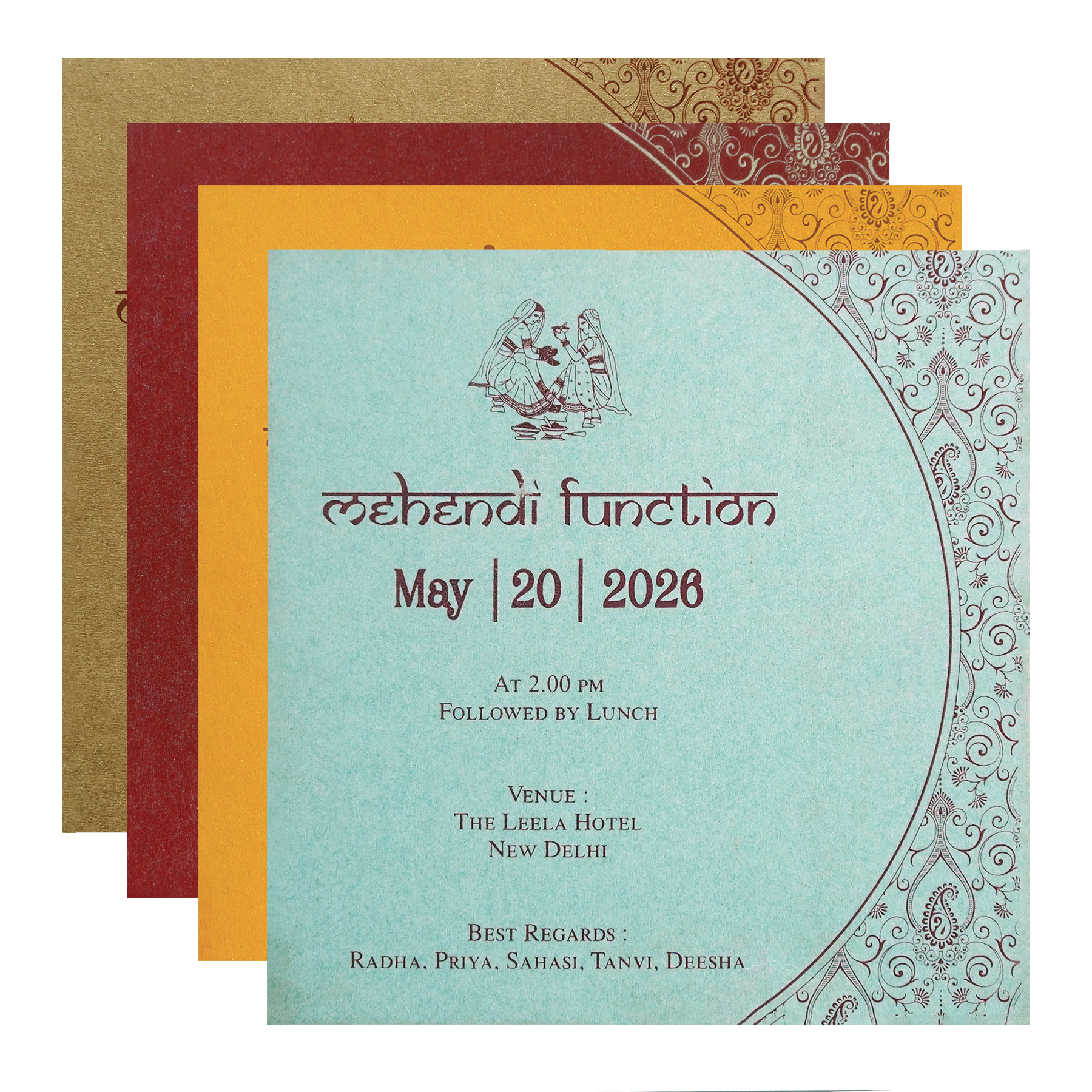 Pastel Blue Royal Crest Wedding Invitation Card-King of Cards