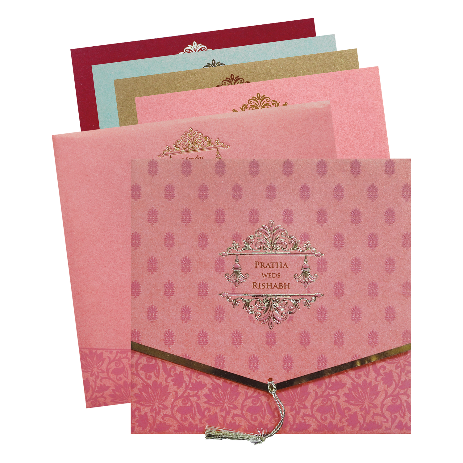 Pink Royal Tassel Wedding Invitation Card-King of Cards