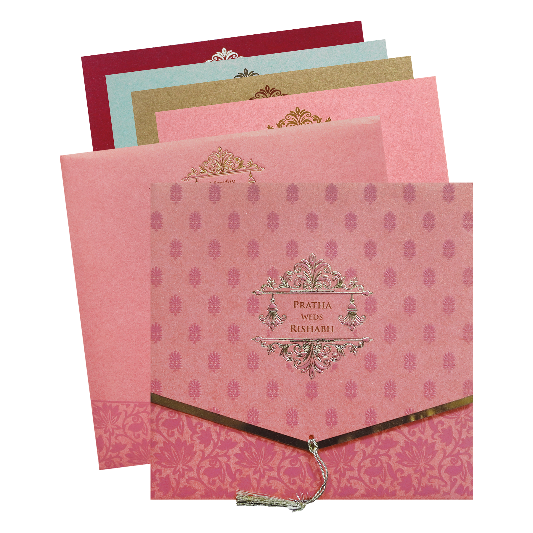 Pink Royal Tassel Wedding Invitation Card-King of Cards