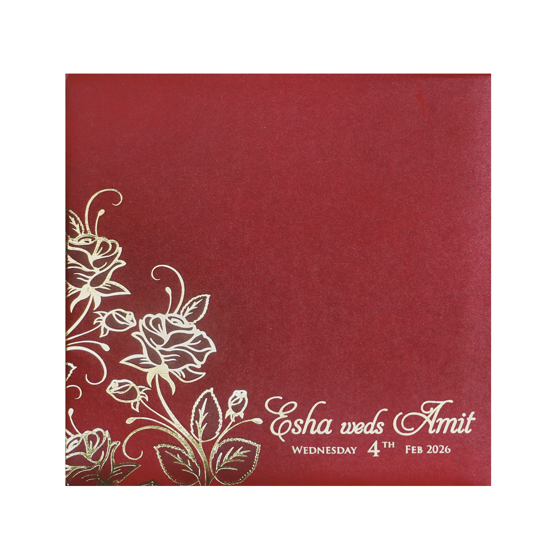 Red Floral Cutout Wedding Invitation Card-King of Cards