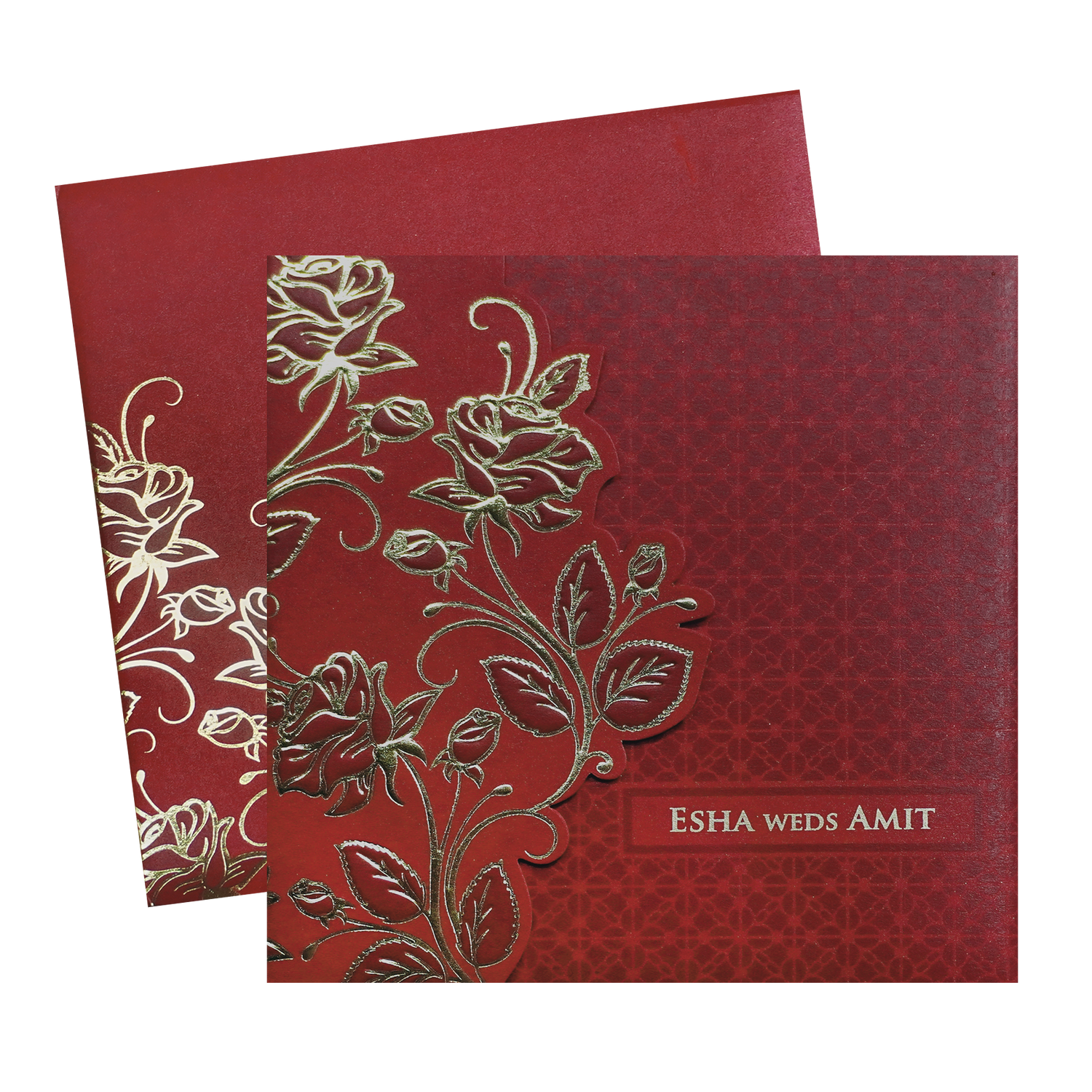 Red Floral Cutout Wedding Invitation Card-King of Cards