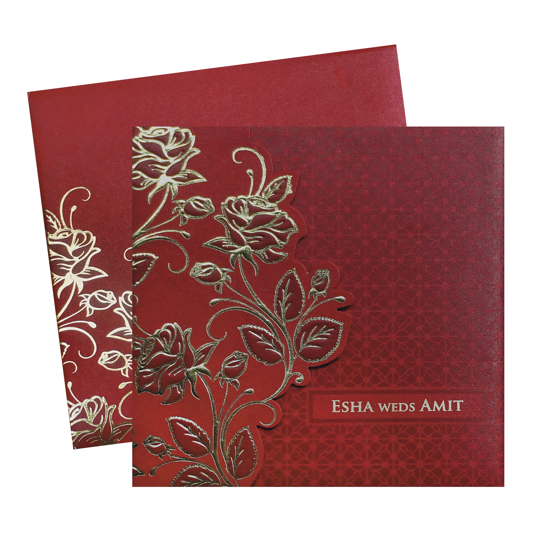 Red Floral Cutout Wedding Invitation Card-King of Cards