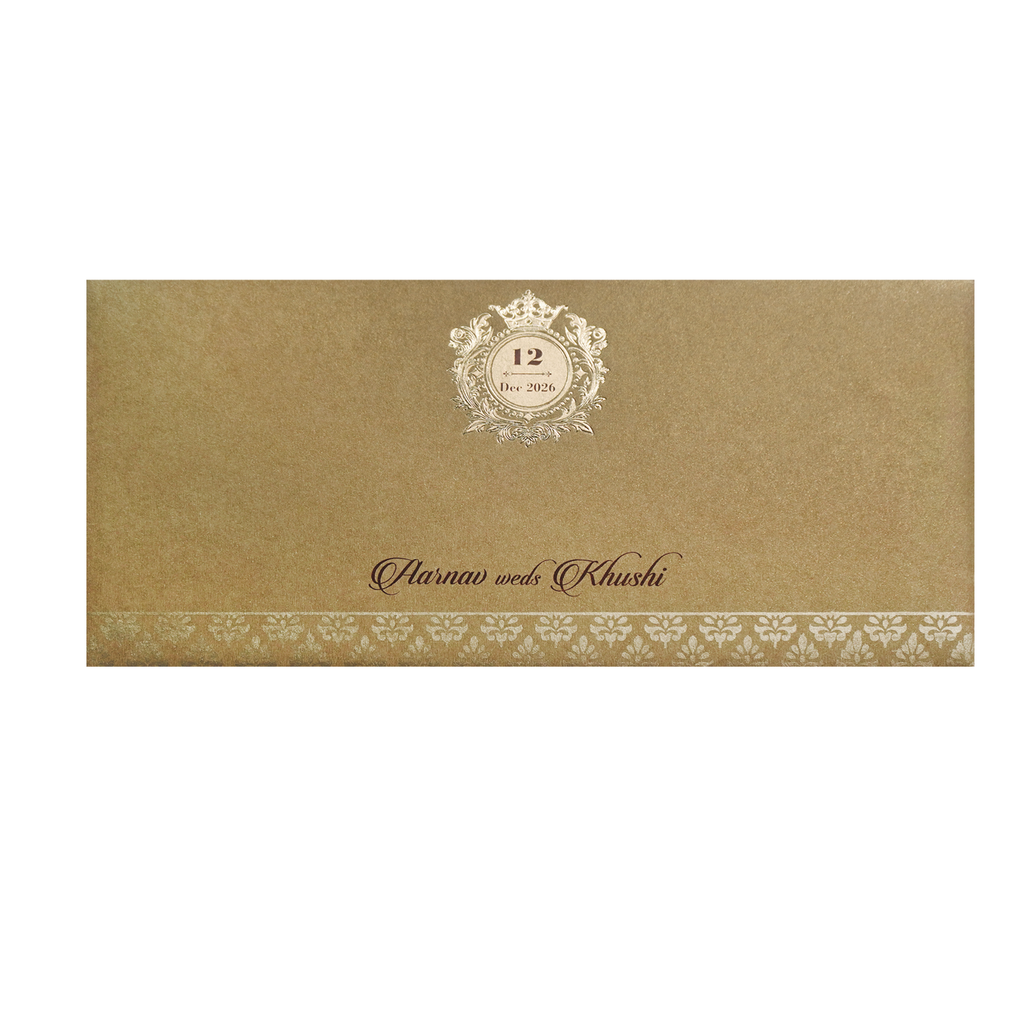 Classic Gold Embossed Regal Wedding Invitation Card-King of Cards