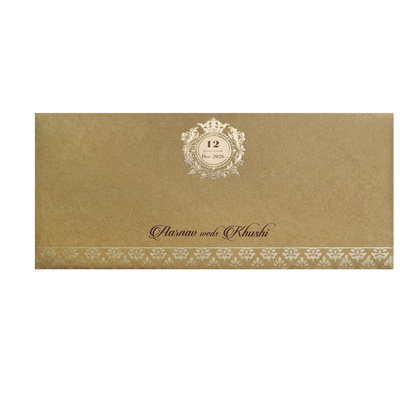 Classic Gold Embossed Regal Wedding Invitation Card-King of Cards