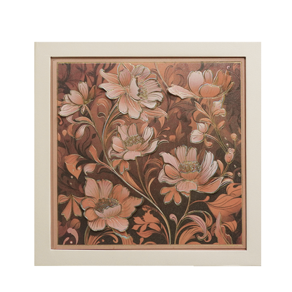 Copper Floral Embossed Luxury Wedding Invitation Card-KPR24800