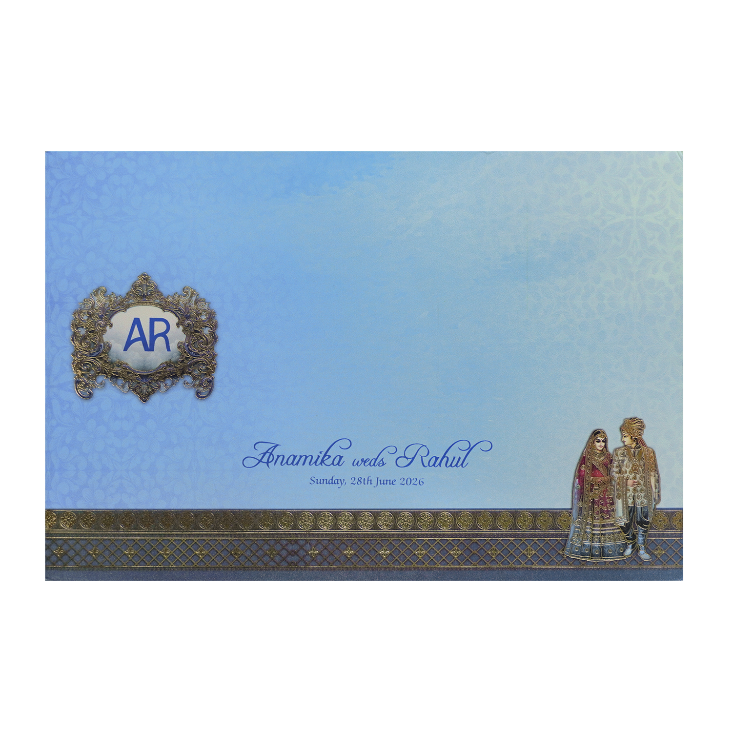 Royal Blue Padded  Wedding Invitation-KPR24820