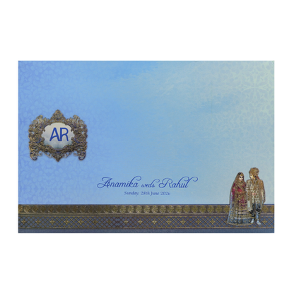Royal Blue Padded  Wedding Invitation-KPR24820