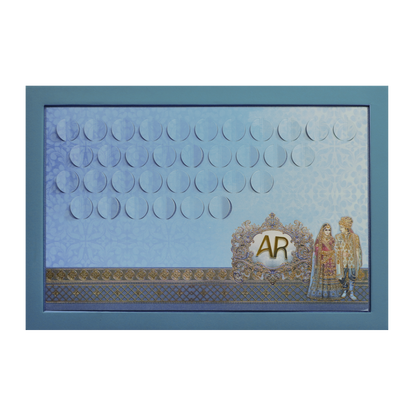 Royal Blue Padded  Wedding Invitation-King of Cards