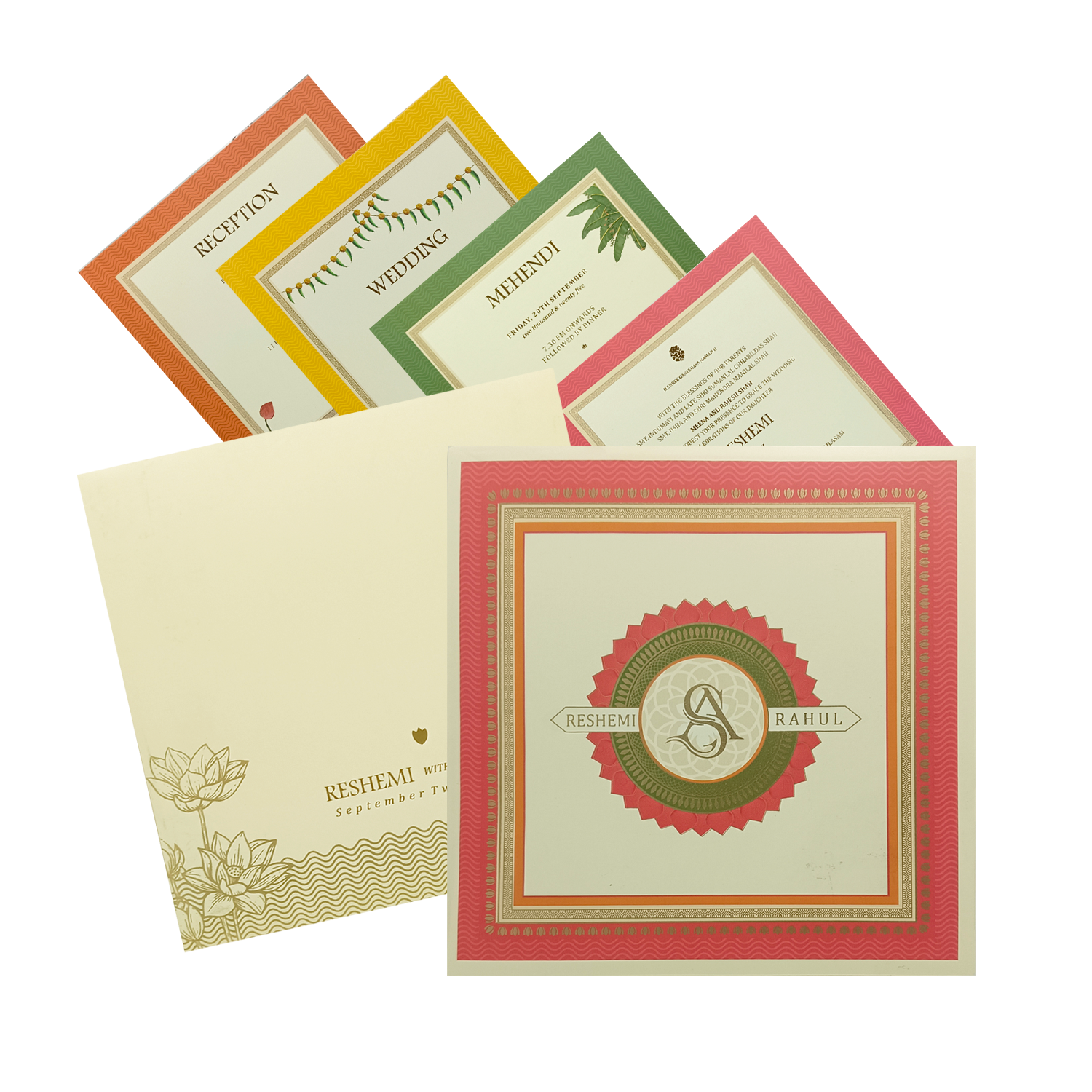 Lime Green Padded Wedding Card-KBM04420