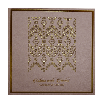 Carnation Pink Floral Padded Wedding Card-King of Cards