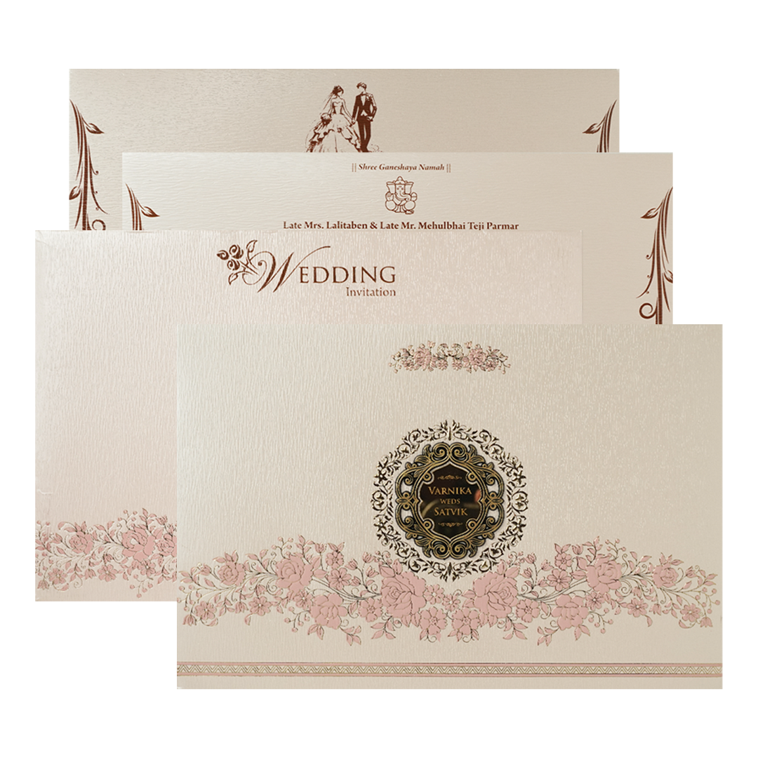 Check out Pink Floral Padded Wedding Card at best price. ✅WhatsApp Support ✅Express Delivery.