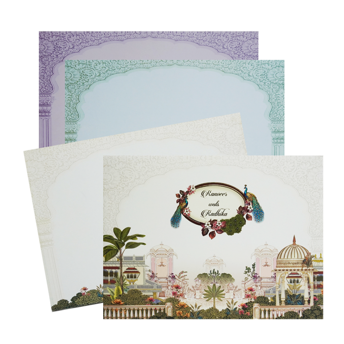 Lime Yellow Padded Wedding Card-King of Cards