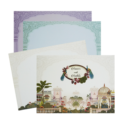 Lime Yellow Padded Wedding Card-King of Cards