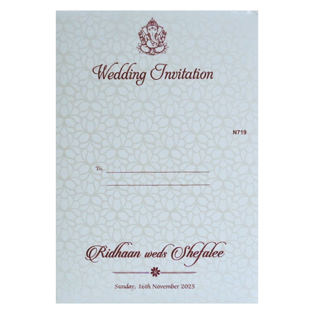 White Floral Invitation Card-KVN07190