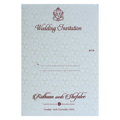 White Floral Invitation Card-KVN07190