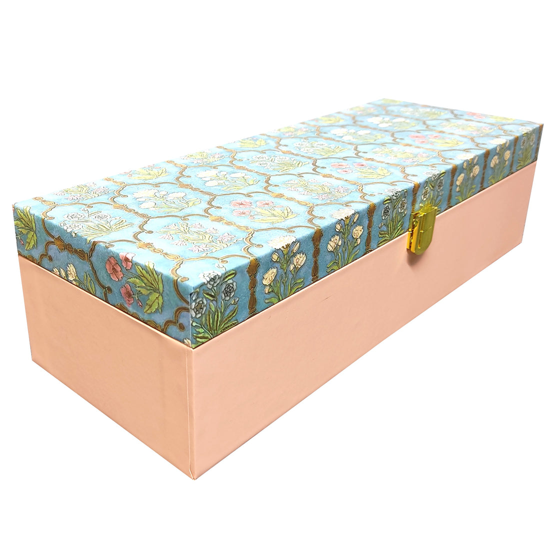 Green Floral Elongated Box Invitation-KBX0204