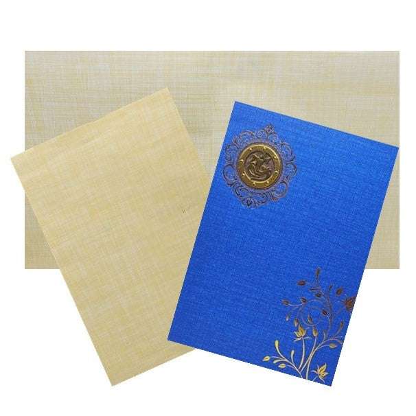 Capture the beauty of your special day with this elegant wedding card leaves design. Featuring a classic gold color scheme, this card design is sure to be remembered.