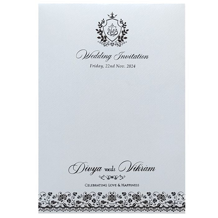 White Texture Single Sheet Invitation Card-King of Cards