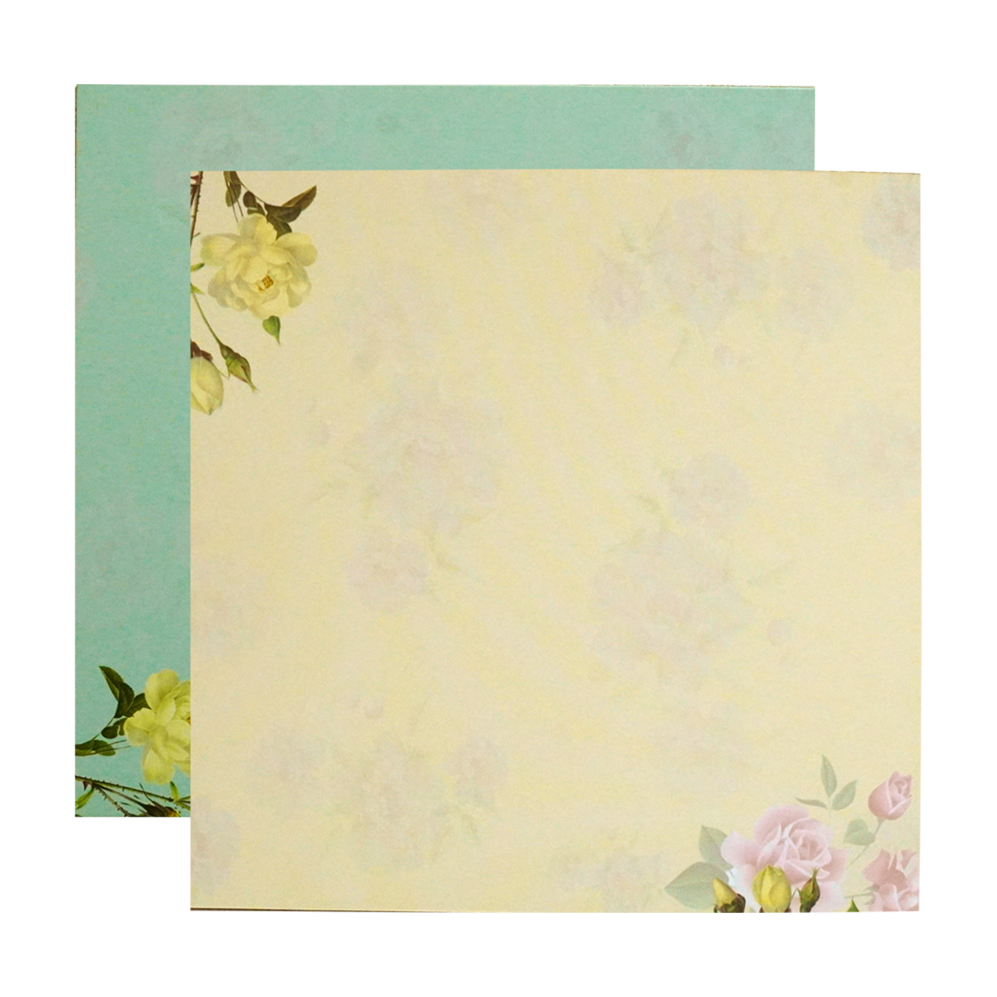 Green Floral Nameplate Wedding Card-KNKD8104
