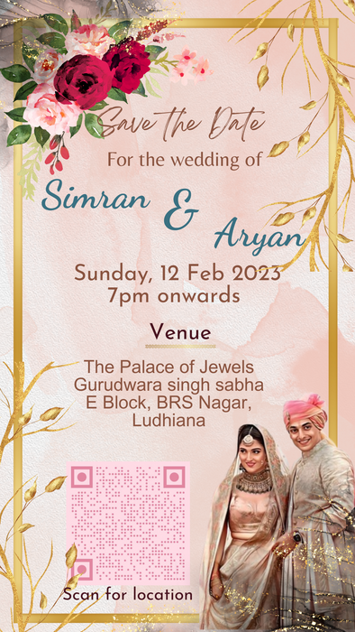 Pastel Pink Floral Animated E-Invitation-EINK0026