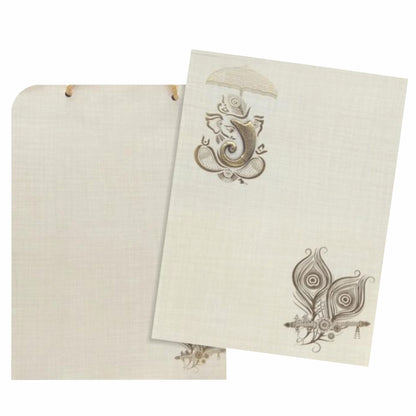 Grey Peacock Feather invitation Card-KNCA205G