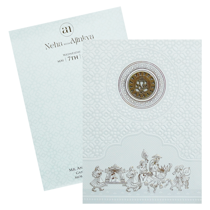 Chalk White Floral Invitation-King of Cards