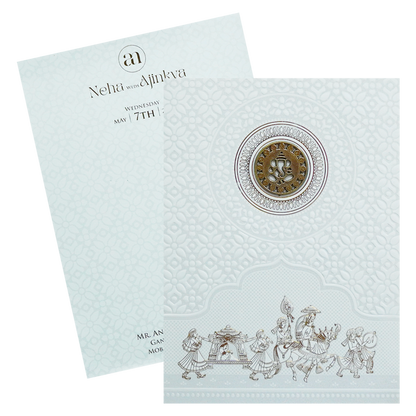 Chalk White Floral Invitation-King of Cards