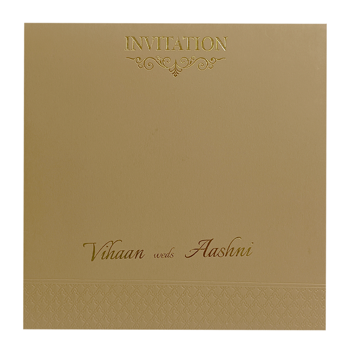 Brown Gold Padded Invitation-King of Cards