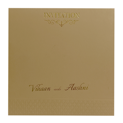 Brown Gold Padded Invitation-King of Cards