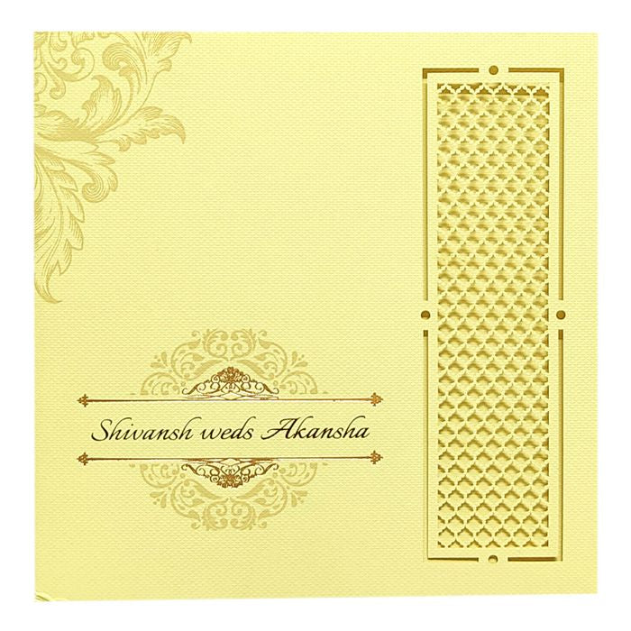 Cream Laser Cut Invitation Card-King of Cards