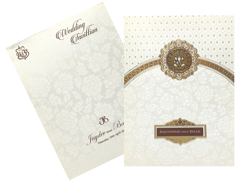 Chalk White Wedding Invitation-King of Cards