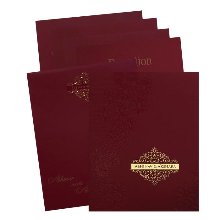 Red Floral Wedding Card-King of Cards