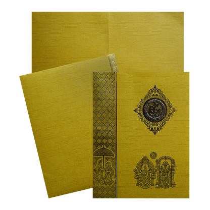 Gold Traditional Wedding Card-King of Cards
