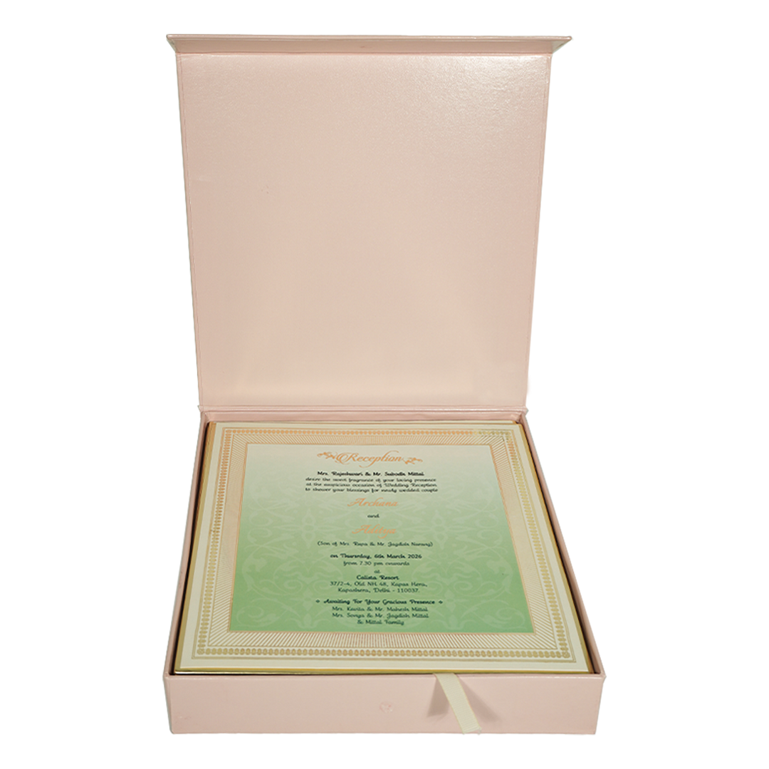 Pink Floral Wedding Invitation Box-KMMEX8350