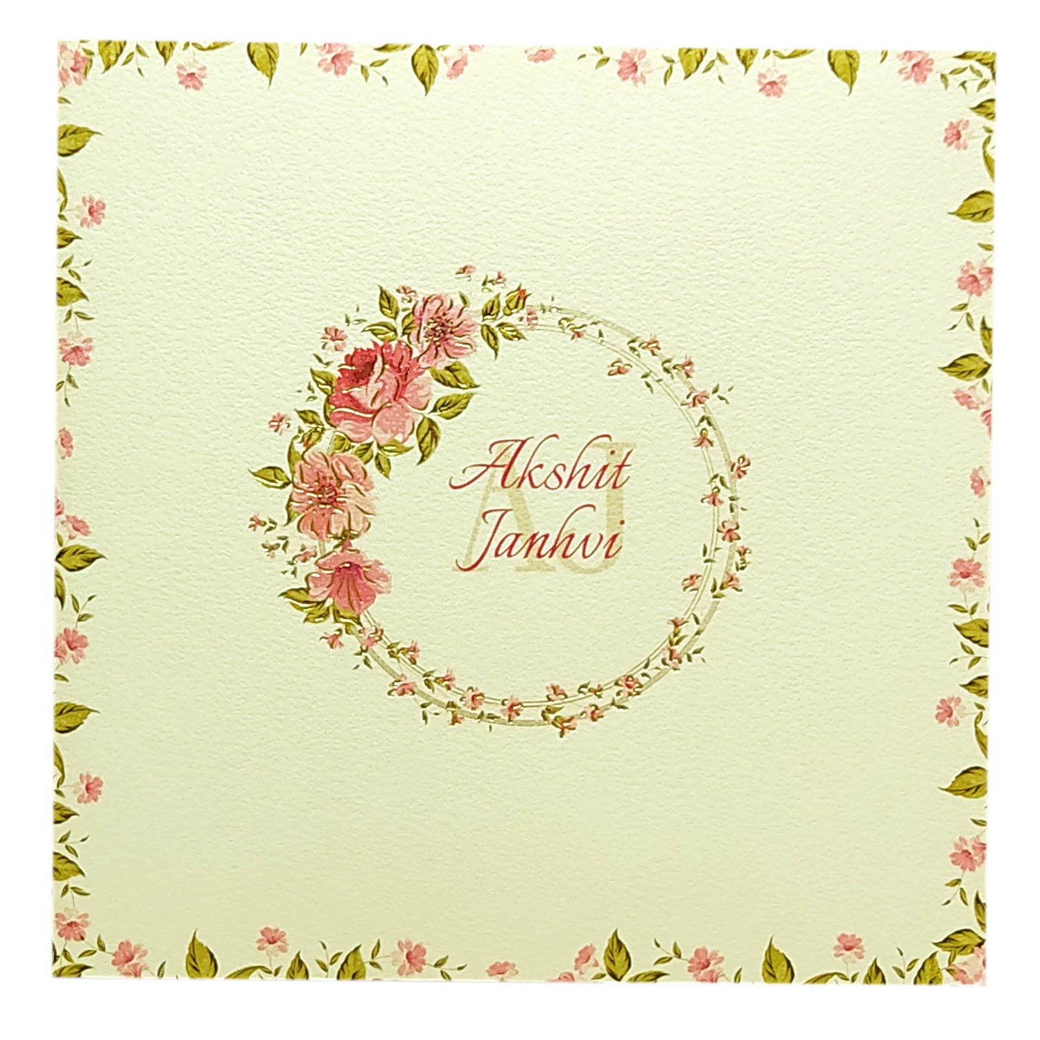 White Pink Floral Invitation Card-KRC29401