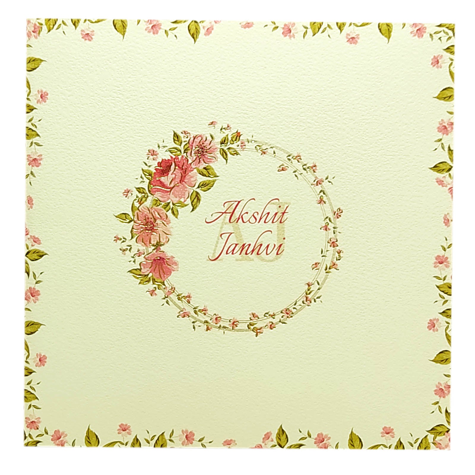 White Pink Floral Invitation Card-KRC29401