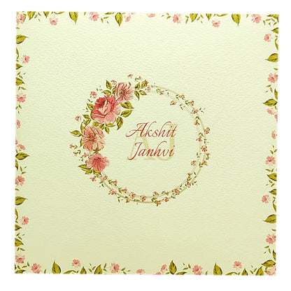 White Pink Floral Invitation Card-KRC29401